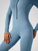 Suits de survêtement pour femmes Zipper intégré Yoga Set Womens Gym Vêtements Exercice d'exercice de fitness sans couture à manches longues à manches longues