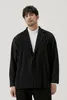miyakeプリーツジャケットメンズブレザーブラックスーツ男性ストレッチファブリックスリムフィットコート高品質のカジュアルスタイルブレザー240422