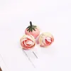 Decorative Flowers 20pcs/lot 2cm Colorful Camellia Flower Head Silk Artificial Decor For Home DIY Garland Christmas Decorations Year