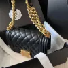 Classic Diamond Quilted le Boy Flap Bag Designer Bag Luxury Sheepskin shoulder Crossbody bags silver/gold hardware chain bag Women square handbags purses 20CM