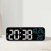 Schreibtisch Tischuhren LED Uhr Digitales Wanduhr Helligkeit Einstellung Temperatur Countdown -Funktion Sprachregler Wanduhren für Büroschlafzimmer