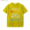 Men's T-Shirts I paused my game and came here for fun video games humorous jokes T-shirts gifts cotton mens crazy cute Q240426