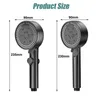 Bathroom Shower Heads 8 Modes High-Pressure Shower Head Fall Resistance Black Handheld Shower Head Water Saving Bathroom Shower Accessories