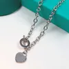 Double t Love Letter Ring Pendant Necklace 18k Stainless Steel Thick Chain Bracelet Girl Couple