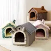 Porteurs de chats caisses maisons lit doux avec tapis détachable et tente de compagnie enfermée sommeil profond petit chien cabine d'hiver adaptée aux chiots et chats 240426 pour chatons 240426