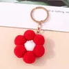 Nyckelringar Lanyards Fashion Red Flower Keychains For Car Key Festival Presents For Women Men Handbag Purse Hanging Keyrings Diy Jewelry Accessories