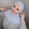 Hidżabs muzułmański biały koronkowy modalny hidżab abaya hidżabs for woman abayas koszulka sukienka kobiet szalik