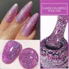 Nail Polish LILYCUTE 7ML Purple Colorful Glitter Gel Nail Polish Spring Sparkling Sequins Semi Permanent Base Top Coat Nail Art Gel Varnish Y240425