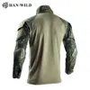 Taktiska T-shirts ryska armé Taktisk skjorta Militärmens strid T-shirt Säkerhet Lång skjorta+Mat Camo Shirt Camping Hunting Clothing 240426