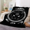 sets Satanic Cat Moon Black Covered Blanket Bedding Flannel Throw Blanket for Teens Adult Sofa Bedroom Decor Christmas Halloween Gift