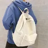 Школа женщина белый рюкзак женщин Хлопковое холст школьная сумка для подростки для девочек рюкзаки модные дамы складыва