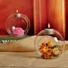 Titulares de vela Decoração de jantar de casamento romântico Crystal Glass Hanging Creative Setter Candlestick Small Tealight