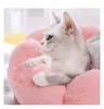 Cat Carriers Crates Houses Fashion Cat and Dog Bed Washable Flower Pet Mat Cat Seasonal Universal Deep Sleep Nobe Mat Mat 240426