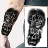 Tattoo Transfer Black Forest Temporary Tattoos For Women Men Realistic Clown Mask Skull Dahlia Fake Tattoo Sticker Forearm Leg Tatoos Hot Sale 240426