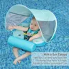 Mambobaby Float Drop Non-Inflatable Baby Float with Canopy Waist Swimming Chest Floater with Tail Float Trainer 240423