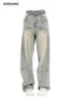 Женские джинсы Американский ретро -ретро, ​​мешковатые брюки с прямыми штанами Y2K, 2024, повседневная гранж -стрит -одежда в стиле джинсовая лодка