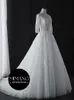 Designer Light Wedding Dress 2024 New Bride Wedding Simple Forest Style Long sleeved Super Dreamy court train