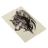 Tatuering överföring Howling Wolf Arm Leg Hand Back Body Chest Temporary Tattoo Man Body Art Sticker 240426