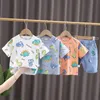 Conjuntos de ropa NUEVOS NIÑOS DE NUEVO Cotton Summer Niños Biños Dinosaurio Camisetas Dinosaurios pantalones cortos 2 PCS/Sets