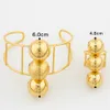 18k Gold Color Cuff Bads Bangle Ring For Women Luxury Design Árabe Dubai Bracelet Jóias Nigerianas Presente de Casamento 240423