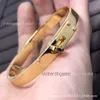 High-end Luxury H Home Bangle Kelly Bracelet 925 Pure Silver Electroplated 18K Gold Button Full Diamond Elegant Fashion Simple Sweet Couple