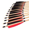 Pijl 6/12/24 pc's traditionele houten pijl handgemaakt met rode 5inch schild kalkoenveer voor longbow outdoor boogschietjacht schieten