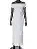 Lässige Kleider Sommer für Frauen 2024 in weißer langer Gewandabendparty elegant Off Schulter ein Stück Verbandkörperkleid Kleid