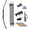 Arrow Bow and Arrow Recurve Bow Declare o arco longo de 30 libras/40 libras com flechas de fibra de vidro e tubo de seta para acessórios de caça ao arco e flecha