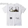 Nuovo marchio Summer Mens Thirts Offs Tide Argan Oil Painting Arrow Printing Womens T-Shirts Hip Hop Streetwear White Black Hoodie Back X KQMK