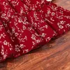 Robes de fille 8-12ys Summer Robe à manches courtes rouge pour filles Retro Floral Imprimé Adolescent Vacances Fêtes de fête confortable Pastoral Stylel2404