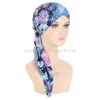 Women Chemo Cap Pre-Tied Turban Muslim Hijab Print Headscarf Hair Loss Beanies Bonnet Hat Scarf Wrap Femme Musulman Foulard Hats