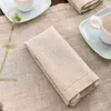 OHKJ Table Tabla 12 piezas de manteles de lino