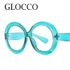 Lenzen mode blauw licht bril vrouwen brillen merk ronde grote frame leesbril optische recept bril plus +2 +3