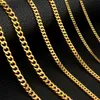 Strands Long Chain Necklace Cuban Chain Necklace Basic Punk Gold Stainless Steel Mens 5/7mm Necklace Jewelry 240424