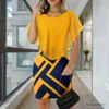 Basic casual jurken boven knie trendy close passende zomer dames korte jurk retro dames mini jurk nep tweedelig dating slijtage