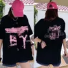 Boy T-shirt Summer New Trendy Brand Brush Graffiti Eagle Wings Pure Cotton Couple Half Sleeves Loose for Boy London Shirt 256