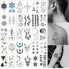 Tattoo Transfer 30pcs/set Tattoos Temporary Waterproof Totem Moon Geometric Fake Tatoos Stickers for Men Women Hands Arm Neck Leg Wrist Tatuajes 240426