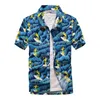 Camisas casuais masculinas 26 cores Moda de verão masculino camisas havaianas de manga curta Button Coconut Tree Prind Casual Beach Aloha Camisa Plus Tamanho 5xl 240424