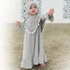 Kledingsets meisje moslimjurk met hijab voor geboren babymeisjes 0-5 jaar gebedskleding met lange mouwen gewaad hoofddoek