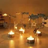 Metaal roterende spinner carrousel kaarsenlampje houder tafel overdracht windmill decoratie home elegantie 240410