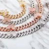 Hip Hop 925 Sterling Silver Rose Gold Plated 8mm Butterfly Chokers Halsband Iced Out Moissanite Cuban Chain