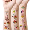 Tatueringsöverföring 10 ark (120 mönster) tecknad påsk tillfällig tatuering klistermärke söt kanin påskägg mönster påsk present dekoration klistermärke 240426