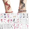 HE2W TATTOO Transfer 30pcs Tymczasowe tatuaże kolorowe rysowanie tatuaże Naklejki Wodoodporne fałszywe tatuaże naklejki do ciała 240427