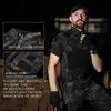 Tactische t-shirts Mens Combat Shirt Airsoft Militair tactisch T-shirt Kort mouwen Militaire camouflage Katoen T-shirt Kleur Bullet Hunting Clothing 240426