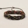 Link Bracelets Vintage Adjustable Brown Leather Weave Charm Mens Braided Rope For Women Retro Punk Hiphop Jewelry E252