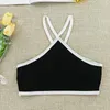 Tanks pour femmes 2024 Été Femmes Spaghetti Strap Crop Top Sexy Bodycon sans manches Halter Backless Tube Basic Camisole