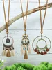 Colliers pendentifs Style de vacances ethnique Collier en bois Pulllaon plage Voyage de vacances Assordi