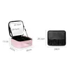 Bins PU Leather Cosmetic Bag Dimmable with Mirror LED Light Makeup Brush Storage Box Multifunctional Large Capacity for Female Travel