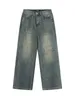 Herren Jeans 2024 American Cut Retro Straight Bein Weitbein Jeans Unisex Cleanfit Street Hip-Hop Pantalon Homme Jeansl2404