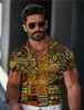 Polos masculine 2024 Aztec Tribal vintage Western Style 3D Polo Shirts Shirts Summer Micro-Elastic
